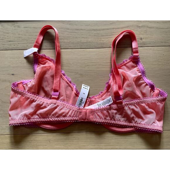 Victoria's Secret Tease Lace-Trim Unlined Demi Bra 36C - Picture 2 of 4